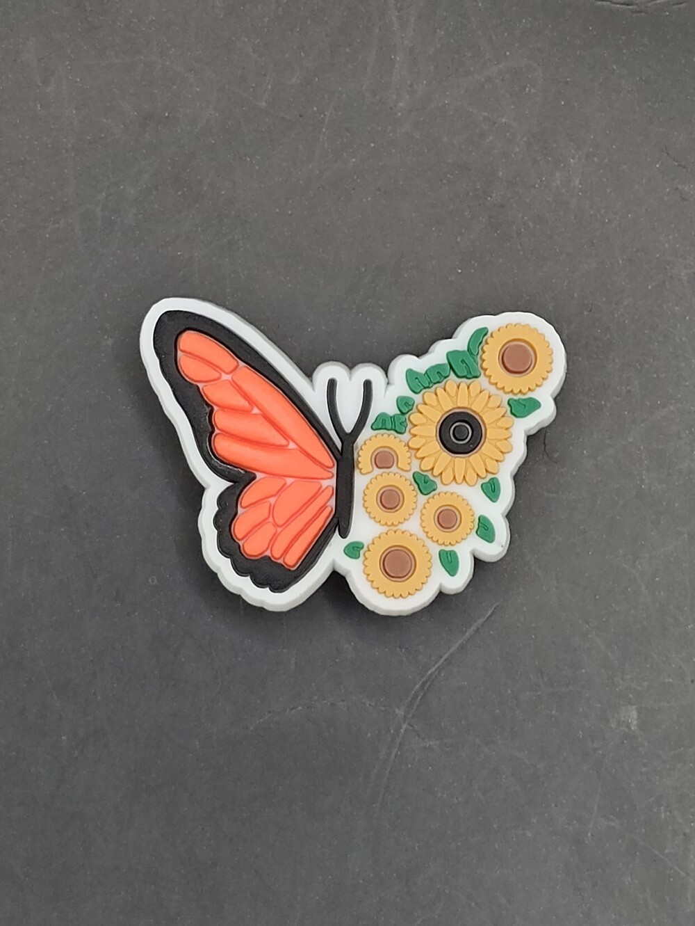 (5/$15) Sunflower Butterfly Tattoo Croc Charm